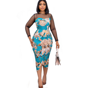 Summer Mesh Patchwork Print Dress Women Irregular A-Line Skirt High Quality Plaid Flower Casual Party Holiday Dresses 2022 new