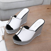 Load image into Gallery viewer, Summer Shoes Sandals Women Stripe Pearl Platform