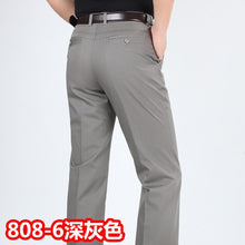 Load image into Gallery viewer, Summer style thin men&#39;s casual pants high waist cotton men loose straight long suits pants middle-aged Business leisure trousers