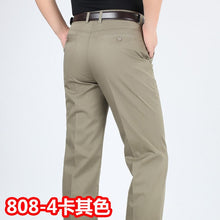 Load image into Gallery viewer, Summer style thin men&#39;s casual pants high waist cotton men loose straight long suits pants middle-aged Business leisure trousers