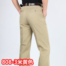 Load image into Gallery viewer, Summer style thin men&#39;s casual pants high waist cotton men loose straight long suits pants middle-aged Business leisure trousers
