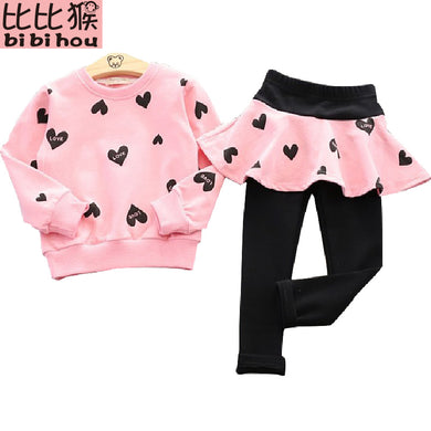 Toddler Girls Clothes kids Autumn Winter T-shirt+Pants Christmas clothes Girls printed Outfits Sport Suit Children Clothing set