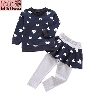 Toddler Girls Clothes kids Autumn Winter T-shirt+Pants Christmas clothes Girls printed Outfits Sport Suit Children Clothing set