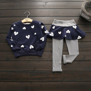 Toddler Girls Clothes kids Autumn Winter T-shirt+Pants Christmas clothes Girls printed Outfits Sport Suit Children Clothing set