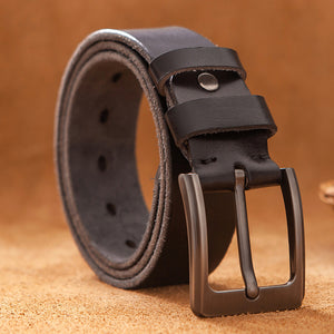 Top Leather Cowhide Belt Fashion Genuine Leather Men Belt Alloy Buckle