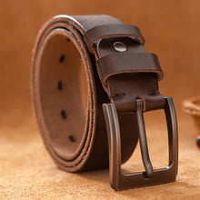 Load image into Gallery viewer, Top Leather Cowhide Belt Fashion Genuine Leather Men Belt Alloy Buckle