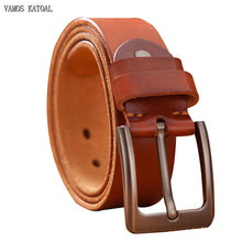 Load image into Gallery viewer, Top Leather Cowhide Belt Fashion Genuine Leather Men Belt Alloy Buckle