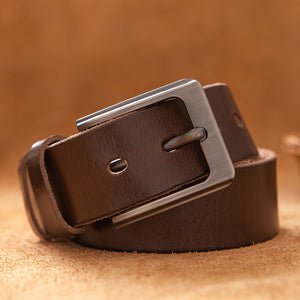 Top Leather Cowhide Belt Fashion Genuine Leather Men Belt Alloy Buckle