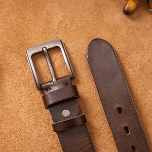 Top Leather Cowhide Belt Fashion Genuine Leather Men Belt Alloy Buckle