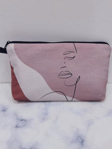 Art Line Print Portable Toiletry Organizer Bag Foldable Cosmetic Bags Fashion Women Brand Makeup Bag Simple Coin Purse