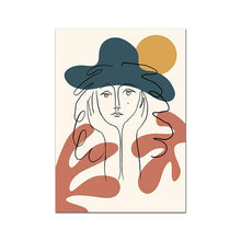 Load image into Gallery viewer, Nordic Minimalist Girl Line Art Fashion Woman Face Wall Canvas Paintings Drawing Posters Prints Decoration for Living Room Home
