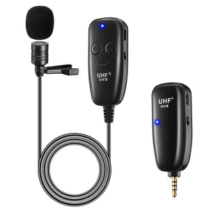 Uhf Lavalier Lapel Wireless Microphone Real Time Recording Vlog Mic