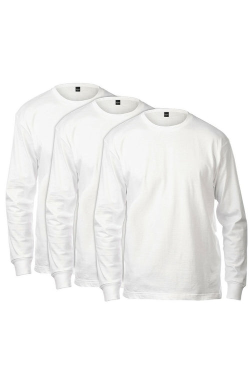 Basic Long Sleeve Tee 3 Pack (White)