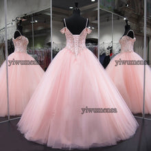 Load image into Gallery viewer, Vestido de 15 anos debutante sweet 16 dresses Pink Custom made Crystals Beading quinceanera dresses vestidos de 15 anos Dress