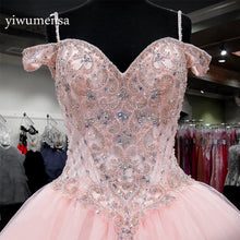 Load image into Gallery viewer, Vestido de 15 anos debutante sweet 16 dresses Pink Custom made Crystals Beading quinceanera dresses vestidos de 15 anos Dress