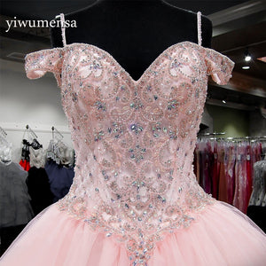 Vestido de 15 anos debutante sweet 16 dresses Pink Custom made Crystals Beading quinceanera dresses vestidos de 15 anos Dress