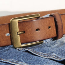 Load image into Gallery viewer, Vintage Luxury Handmade Leather Copper Buckle Man&#39;s Belt Cinturon