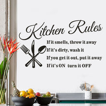 Load image into Gallery viewer, Wall Sticker Kitchen Rules Restaurant Wall Sticker
