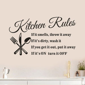 Wall Sticker Kitchen Rules Restaurant Wall Sticker