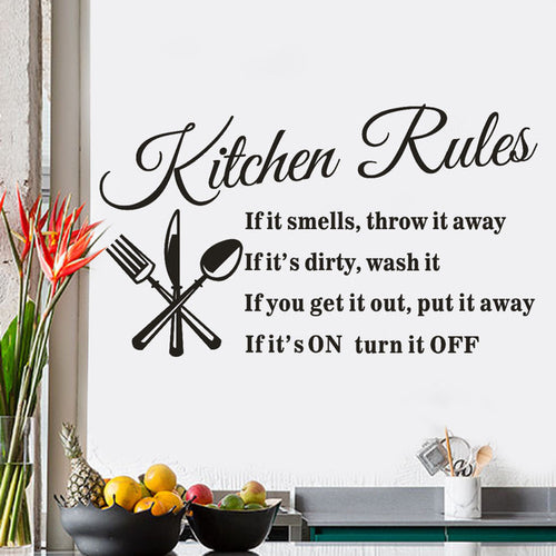 Wall Sticker Kitchen Rules Restaurant Wall Sticker