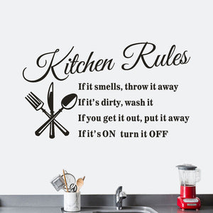 Wall Sticker Kitchen Rules Restaurant Wall Sticker