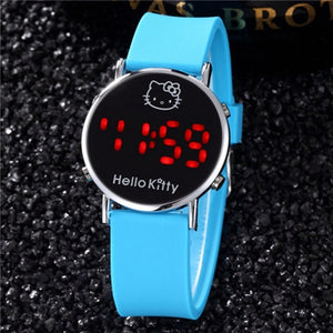 Watch For Boys Girls New Stylish Hello Kitty Watches LED Digital Saats Silicone Watchband Quartz Clock relogio infantil