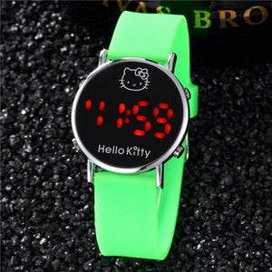 Watch For Boys Girls New Stylish Hello Kitty Watches LED Digital Saats Silicone Watchband Quartz Clock relogio infantil