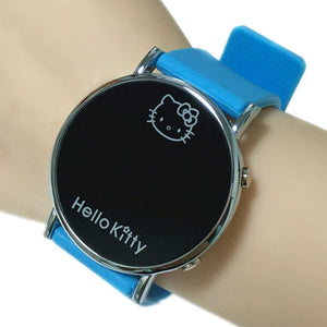Watch For Boys Girls New Stylish Hello Kitty Watches LED Digital Saats Silicone Watchband Quartz Clock relogio infantil