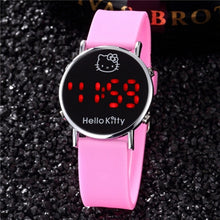 Load image into Gallery viewer, Watch For Boys Girls New Stylish Hello Kitty Watches LED Digital Saats Silicone Watchband Quartz Clock relogio infantil