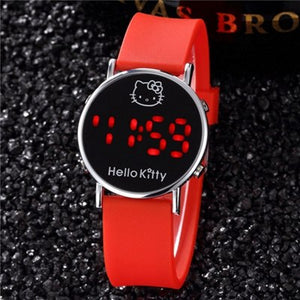 Watch For Boys Girls New Stylish Hello Kitty Watches LED Digital Saats Silicone Watchband Quartz Clock relogio infantil