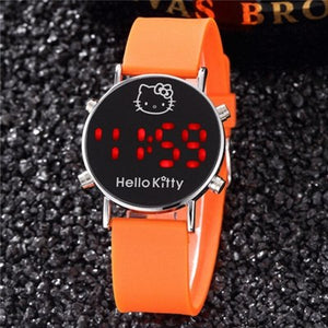 Watch For Boys Girls New Stylish Hello Kitty Watches LED Digital Saats Silicone Watchband Quartz Clock relogio infantil