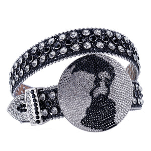 Western Rhinestone Belts Earth Buckle Fashion Luxury Strap Diamond