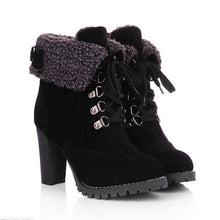 Load image into Gallery viewer, Winter Lace-Up High Thick Short Boots Shoes Women