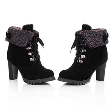 Load image into Gallery viewer, Winter Lace-Up High Thick Short Boots Shoes Women