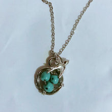 Load image into Gallery viewer, Wish hot new creative swallow homing pendant three turquoise magpie bird nest necklace
