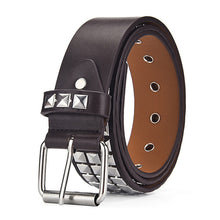 Load image into Gallery viewer, Women Belt Punk Hardware Jeans Belt Square Beads Rivet Belt Black