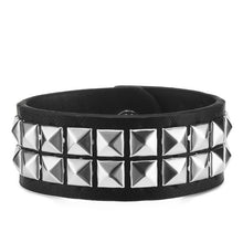 Load image into Gallery viewer, Women Belt Punk Hardware Jeans Belt Square Beads Rivet Belt Black