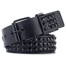 Load image into Gallery viewer, Women Belt Punk Hardware Jeans Belt Square Beads Rivet Belt Black