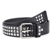 Load image into Gallery viewer, Women Belt Punk Hardware Jeans Belt Square Beads Rivet Belt Black