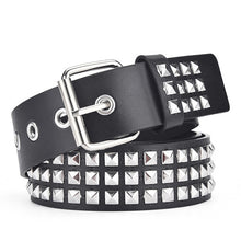 Load image into Gallery viewer, Women Belt Punk Hardware Jeans Belt Square Beads Rivet Belt Black