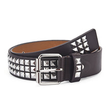 Load image into Gallery viewer, Women Belt Punk Hardware Jeans Belt Square Beads Rivet Belt Black