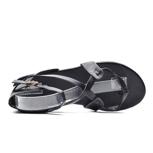 Women Covered Casual Flat Cover Heel Solid Basic Buckle Sandals