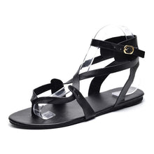 Load image into Gallery viewer, Women Covered Casual Flat Cover Heel Solid Basic Buckle Sandals