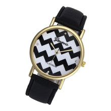 Load image into Gallery viewer, Women Elegant Stripes Watch PU Leather Hook Buckle