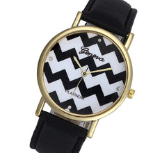 Load image into Gallery viewer, Women Elegant Stripes Watch PU Leather Hook Buckle
