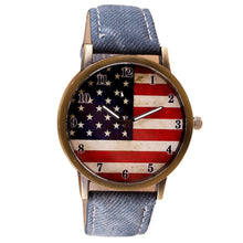 Load image into Gallery viewer, Women Fashion Wrist Watch American Flag pattern Leather Band