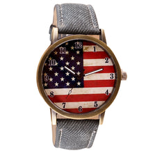 Load image into Gallery viewer, Women Fashion Wrist Watch American Flag pattern Leather Band