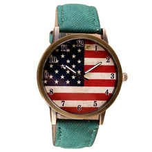 Load image into Gallery viewer, Women Fashion Wrist Watch American Flag pattern Leather Band