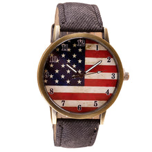 Load image into Gallery viewer, Women Fashion Wrist Watch American Flag pattern Leather Band