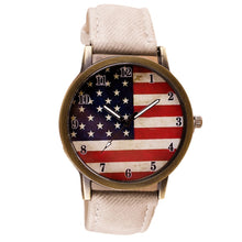 Load image into Gallery viewer, Women Fashion Wrist Watch American Flag pattern Leather Band